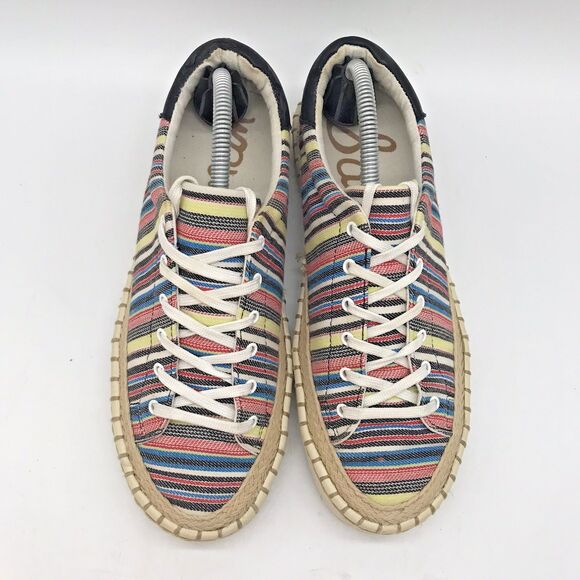 Sam Edelman Kavi Multicolor Striped Sneakers Women's 7M Lace Up Low Top Shoes - Picture 5 of 11